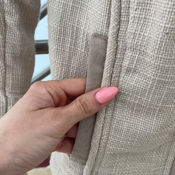 H&M JACKET eur 34 us 4 beige nude with pockets biker style - Picture 3 of 5